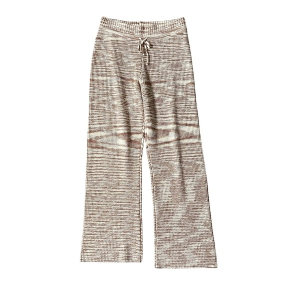 NWT Spiritual Gangster Jordana Wide Leg Space Dye Knit Pants Tan White Sz Medium - Picture 4 of 10